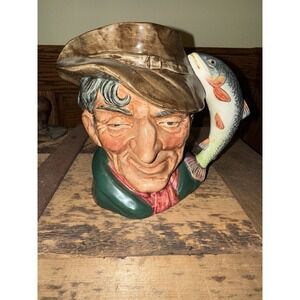 1954‎ Royal Doulton The Poacher, Toby Jug, England - Fishing, Cabin (7")